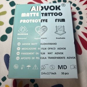 New Aidvok Adult Waterproof Matte Tattoo Protective Film 50 Pre-Cut Sheets